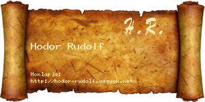 Hodor Rudolf névjegykártya